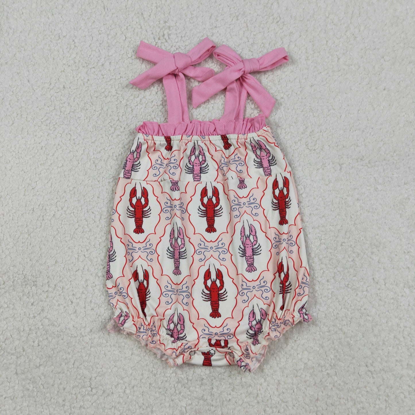 RTS NO MOQ Sibling Baby Girls Checked Strap Bows Crayfish Tunic Ruffle Shorts Outfit Set Infants Romper Dress Outfit