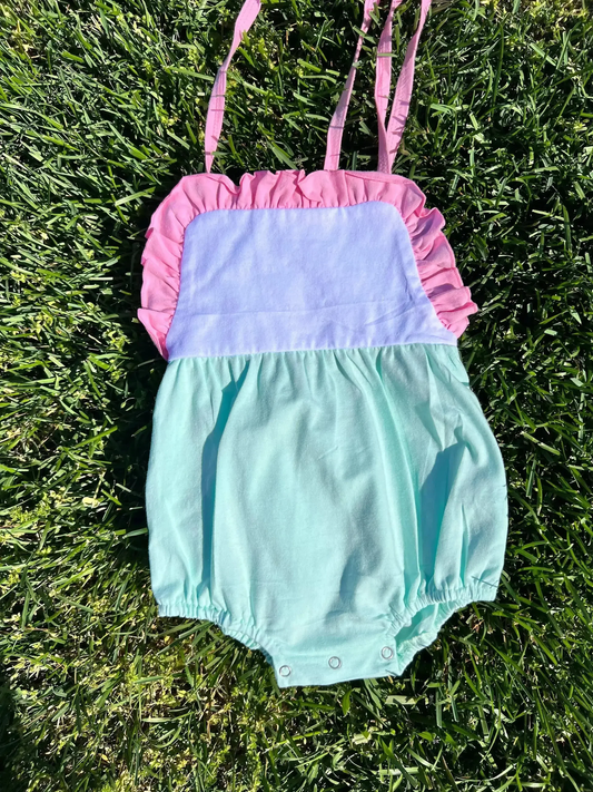 (Pre Order) No moq SR4038 Baby Girls Strap Ruffle Rompers Cute Baby Girl Rompers with Ruffles And Straps Baby Clothing