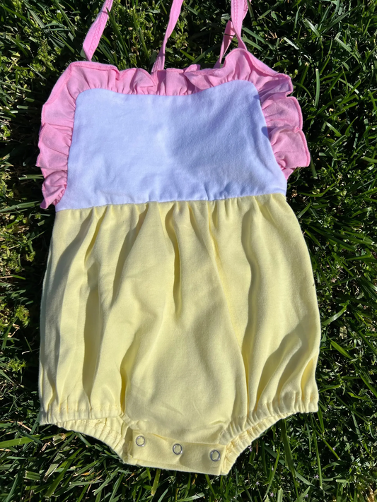 (Pre Order) No moq SR4039 Baby Girls Strap Ruffle Rompers Cute Baby Girl Rompers with Ruffles And Straps Baby Clothing