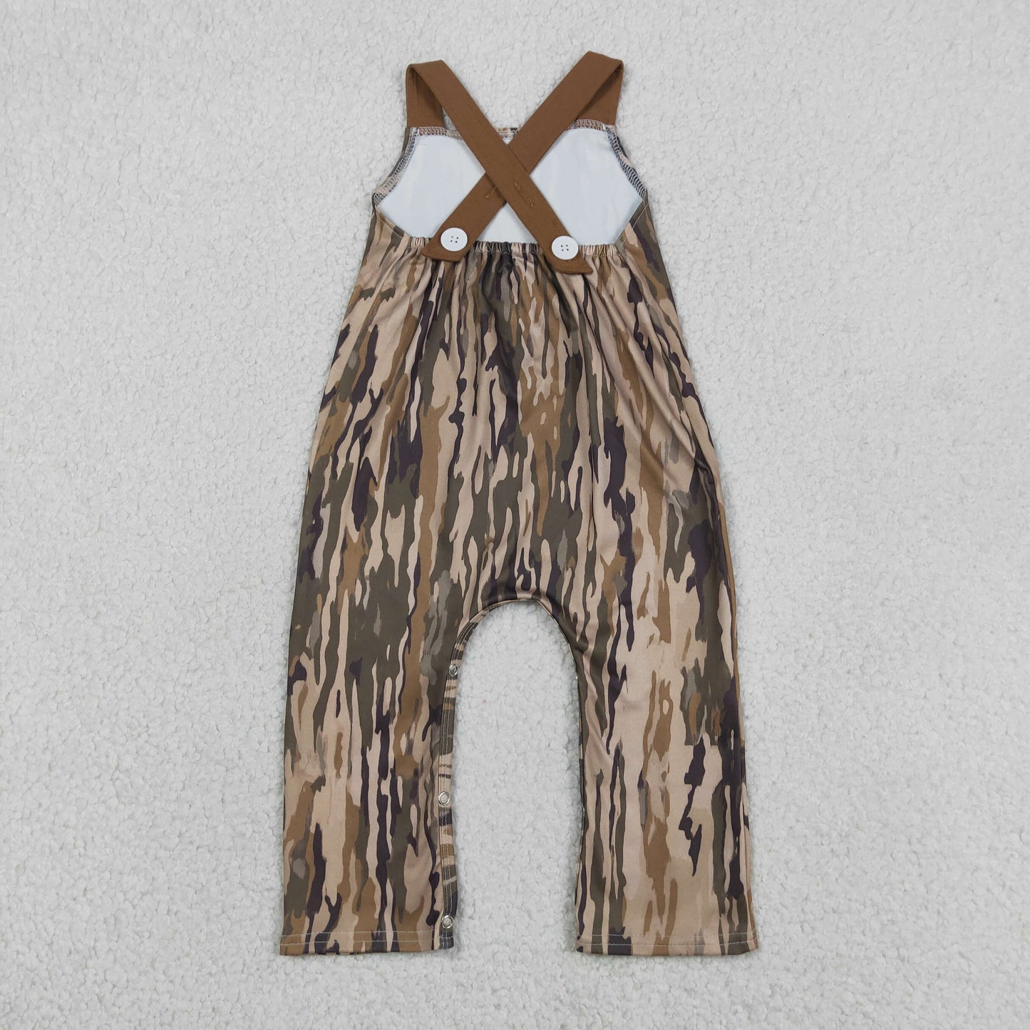 RTS NO MOQ milk silk SR4048 Baby Boys Deer Embroidery Strap Southern Olive Camo Hunting Jumpsuits