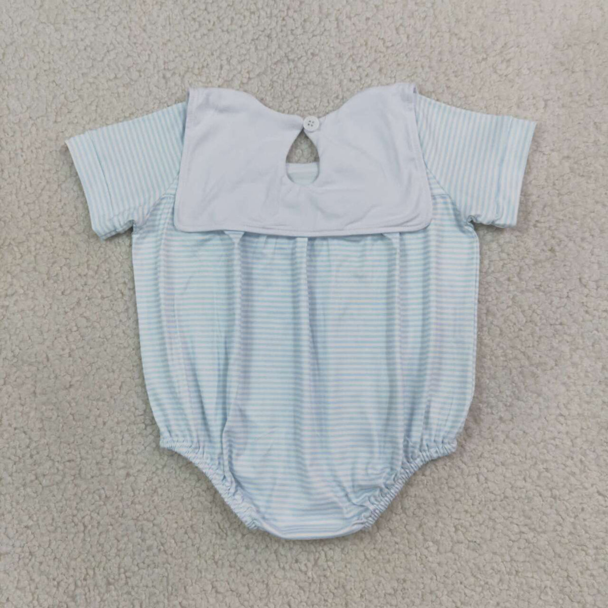 NEW RTS NO MOQ milk silk SR4075 Embroidery Baby Boys Farm Stripe Truck House Short Sleeve Rompers