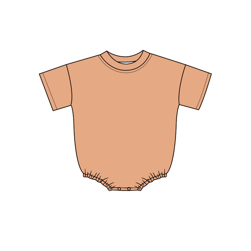 (Pre Order) No moq Summer Baby Kids Short Sleeve Solid Color Rompers