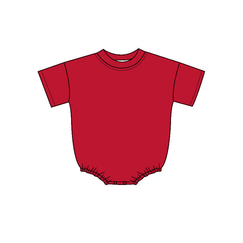(Pre Order) No moq Summer Baby Kids Short Sleeve Solid Color Rompers