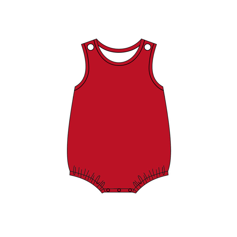 (Pre Order) No moq cotton Baby Girls Sleeveless Summer Solid Color Romper