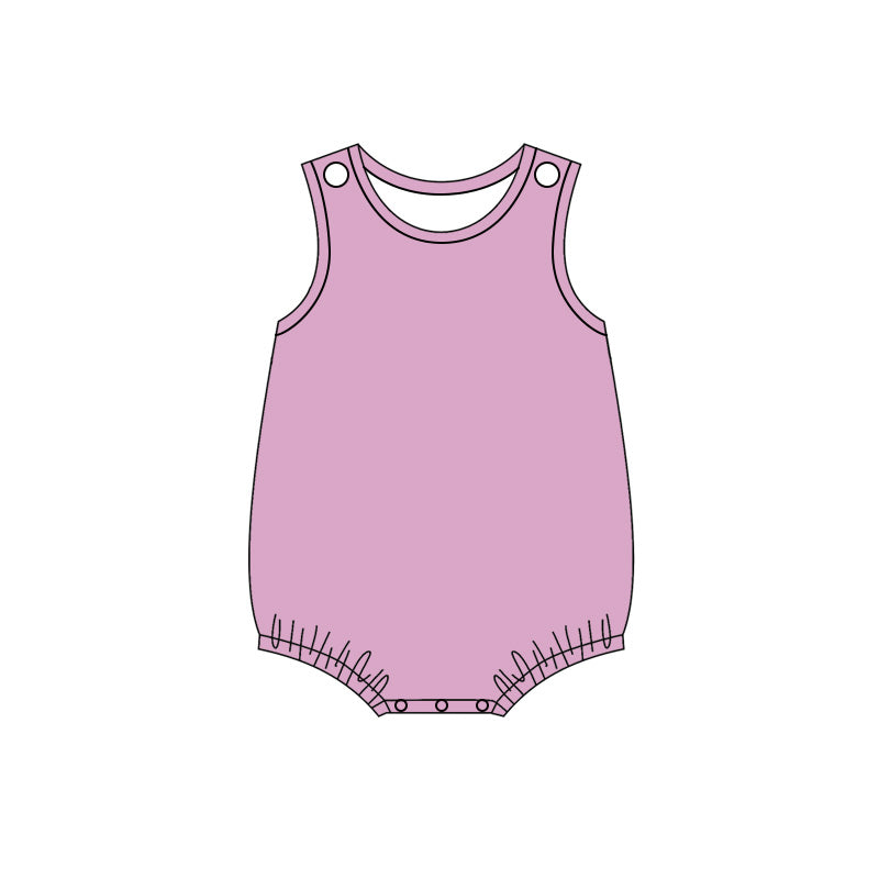 (Pre Order) No moq cotton Baby Girls Sleeveless Summer Solid Color Romper