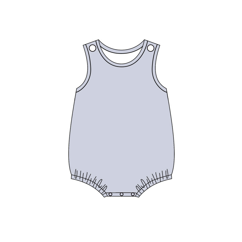 (Pre Order) No moq cotton Baby Girls Sleeveless Summer Solid Color Romper