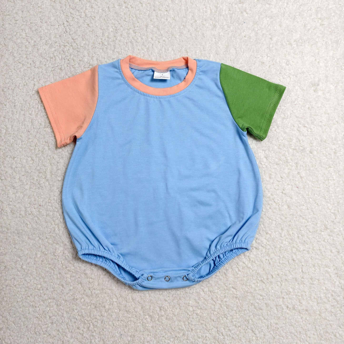 RTS NO MOQ Sibling cotton Baby Boys Cute Patchwork Short Sleeve Summer Rompers