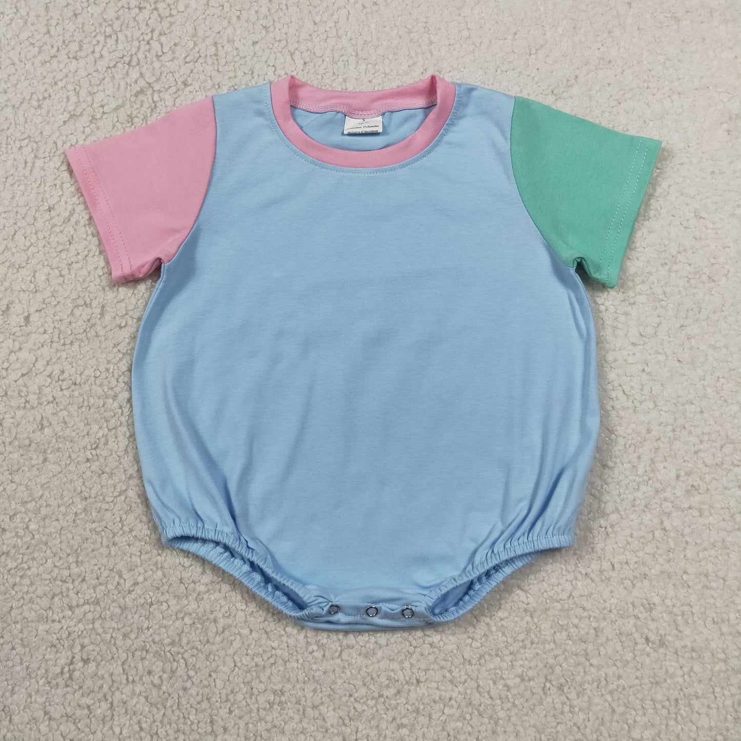 RTS NO MOQ cotton SR4269 Baby Boys Short Sleeve Summer Patchwork Rompers