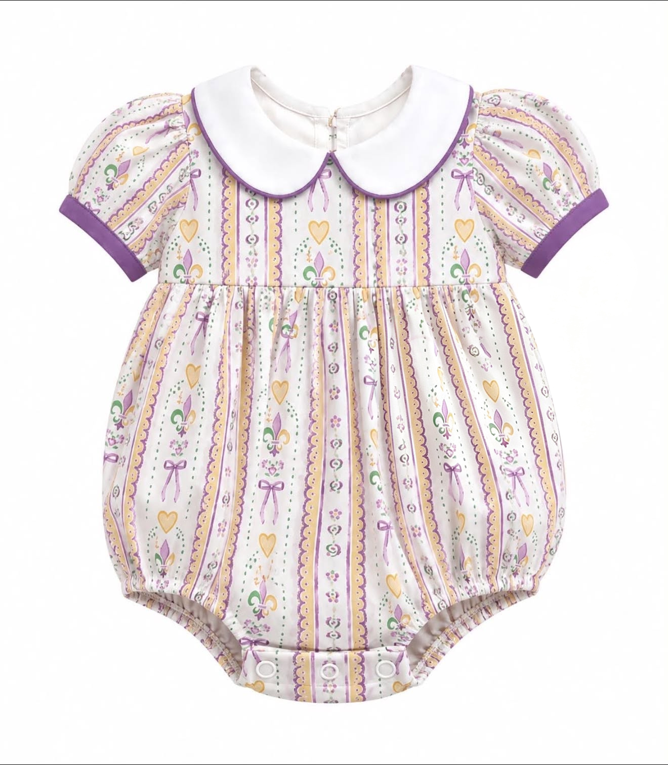 (Preorder new) No moq Baby Girls Heart Stripe Short Sleeve Knee Length Dress Rompers