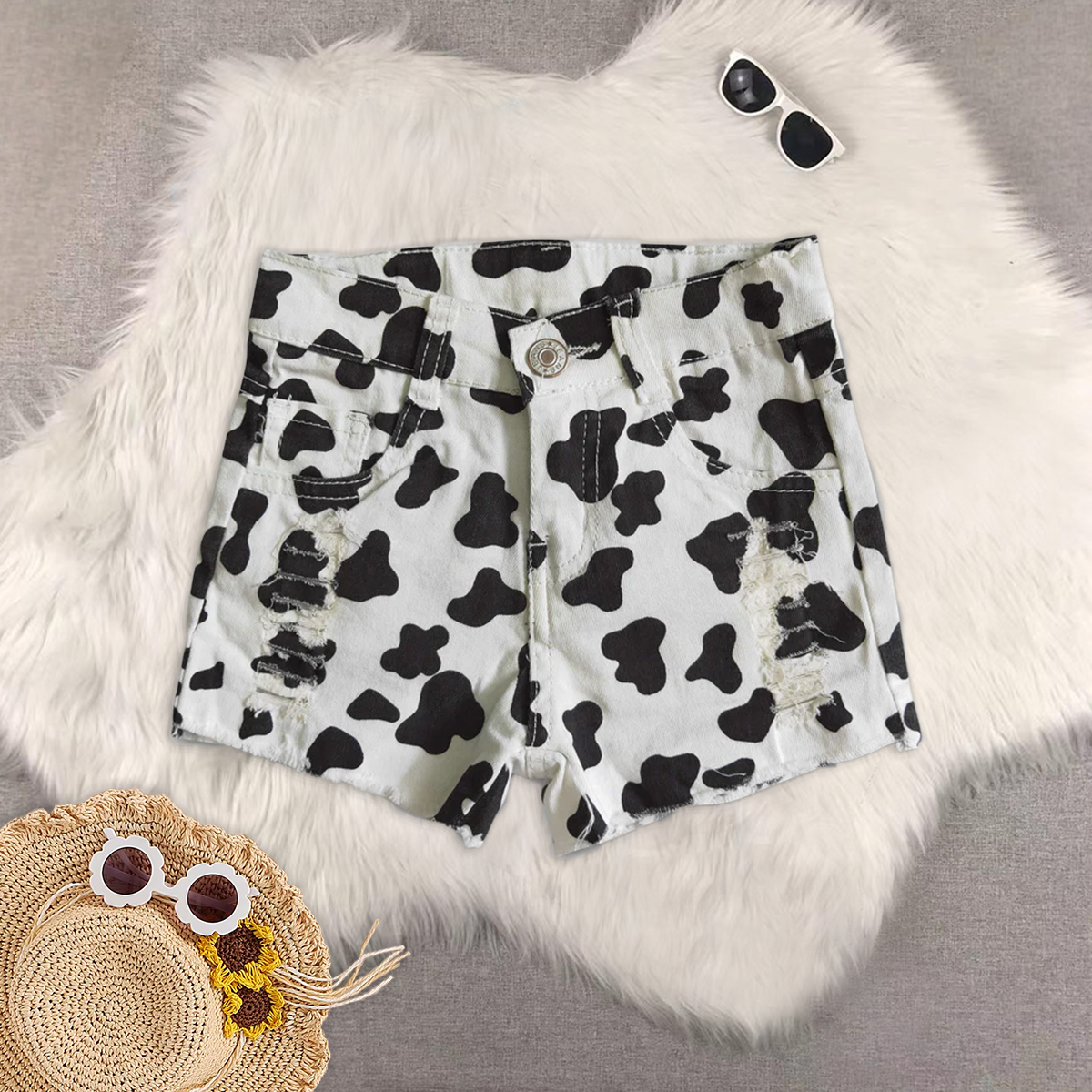 RTS NO MOQ Sibling baby girl boys clothes summer jeans shorts