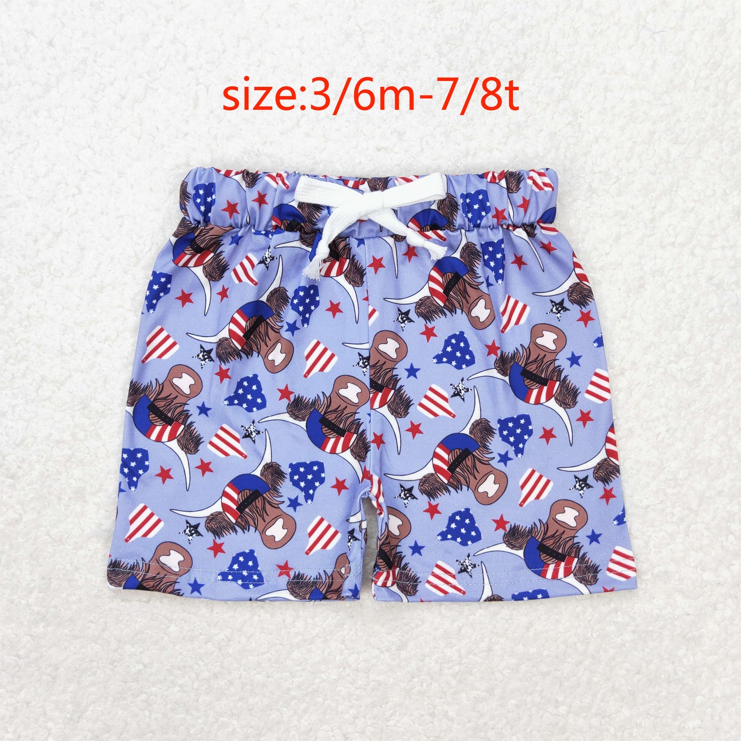 rts no moq SS0204 Alpine bull head star blue shorts