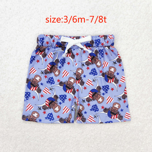 rts no moq SS0204 Alpine bull head star blue shorts