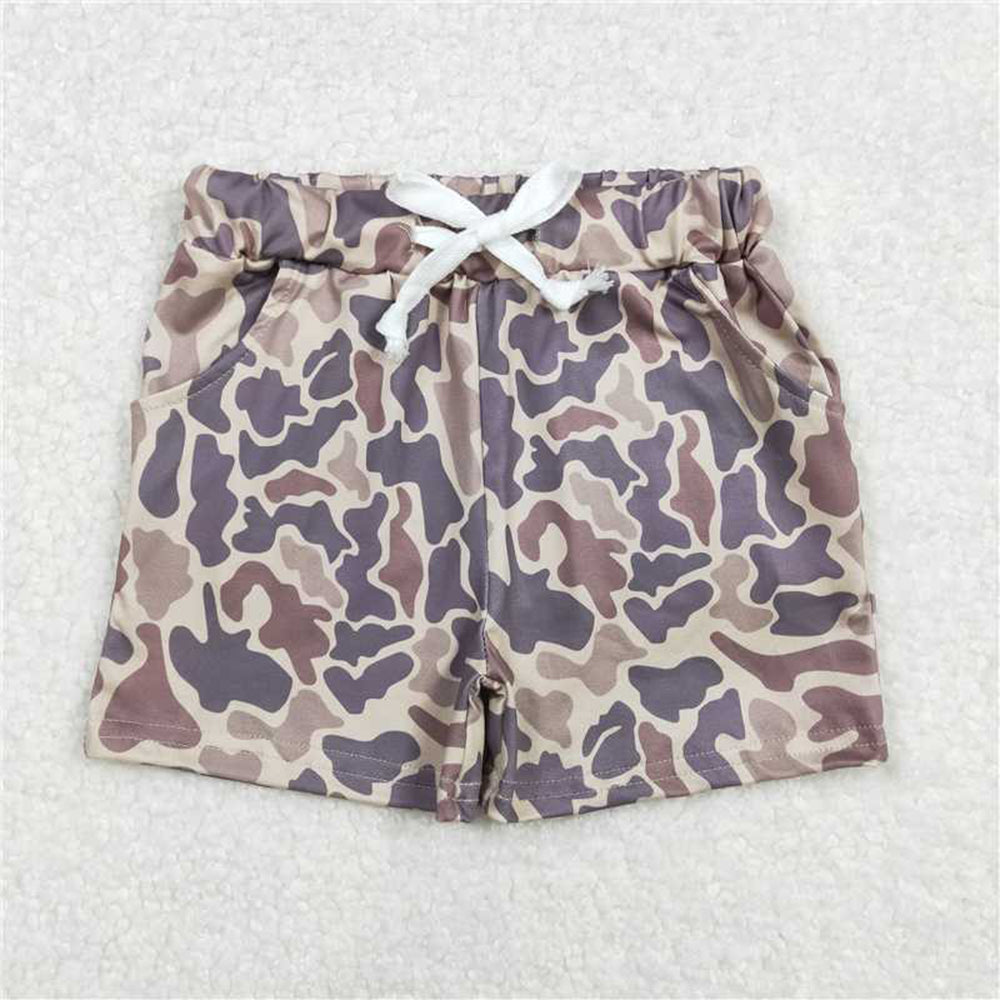 RTS NO MOQ Sibling  Mom And Me Brown Camo Summer Shorts Bottoms