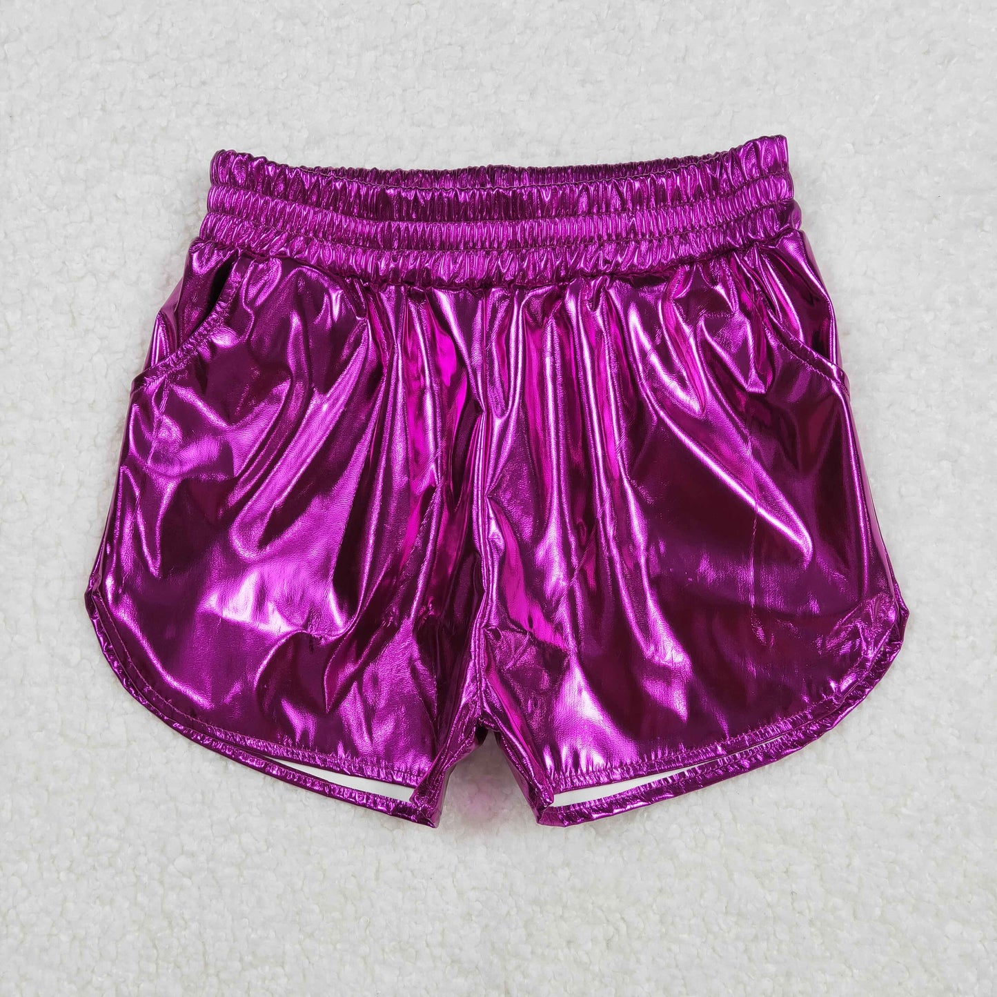 RTS NO MOQ baby girl clothes summer leather shine shorts