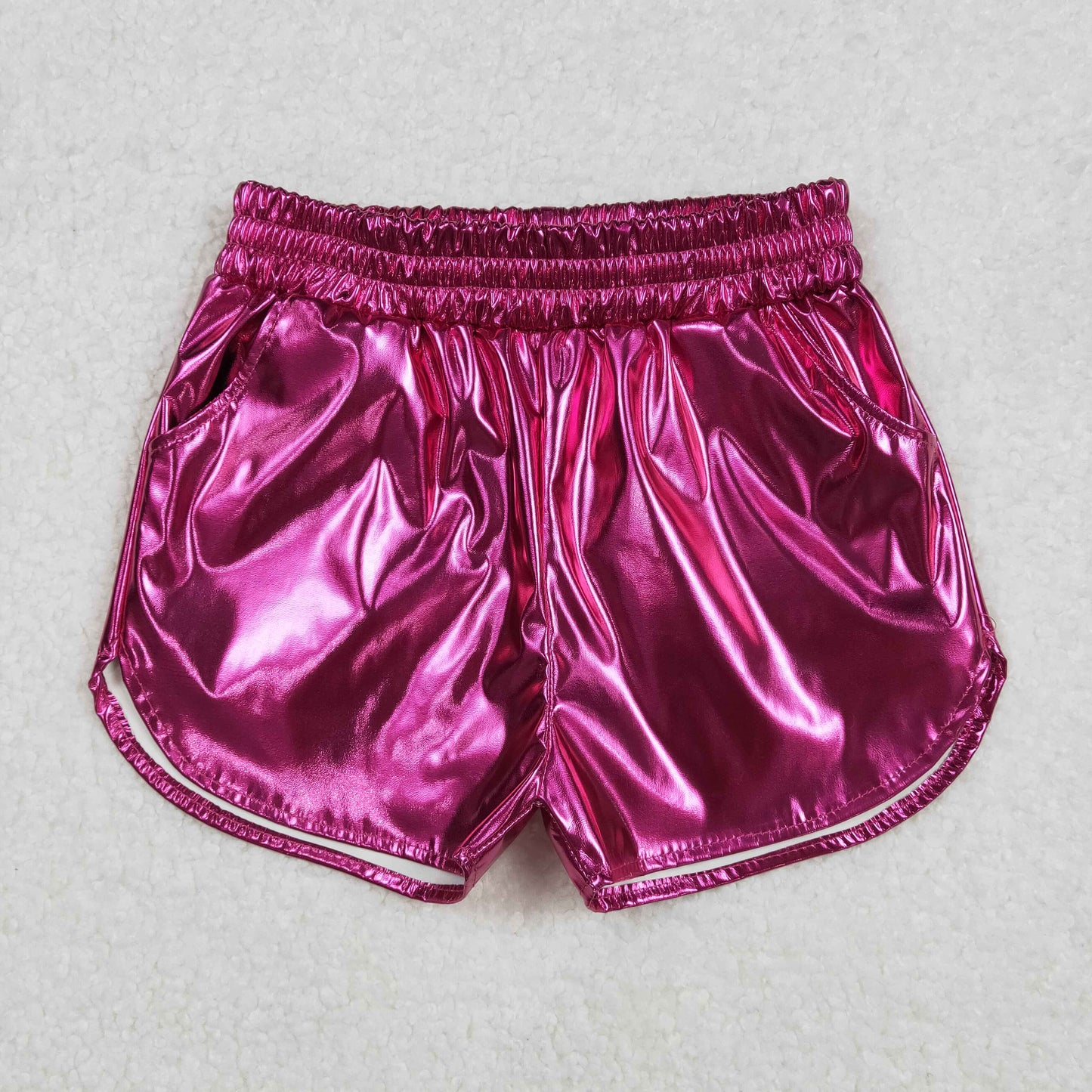 RTS NO MOQ baby girl clothes summer leather shine shorts
