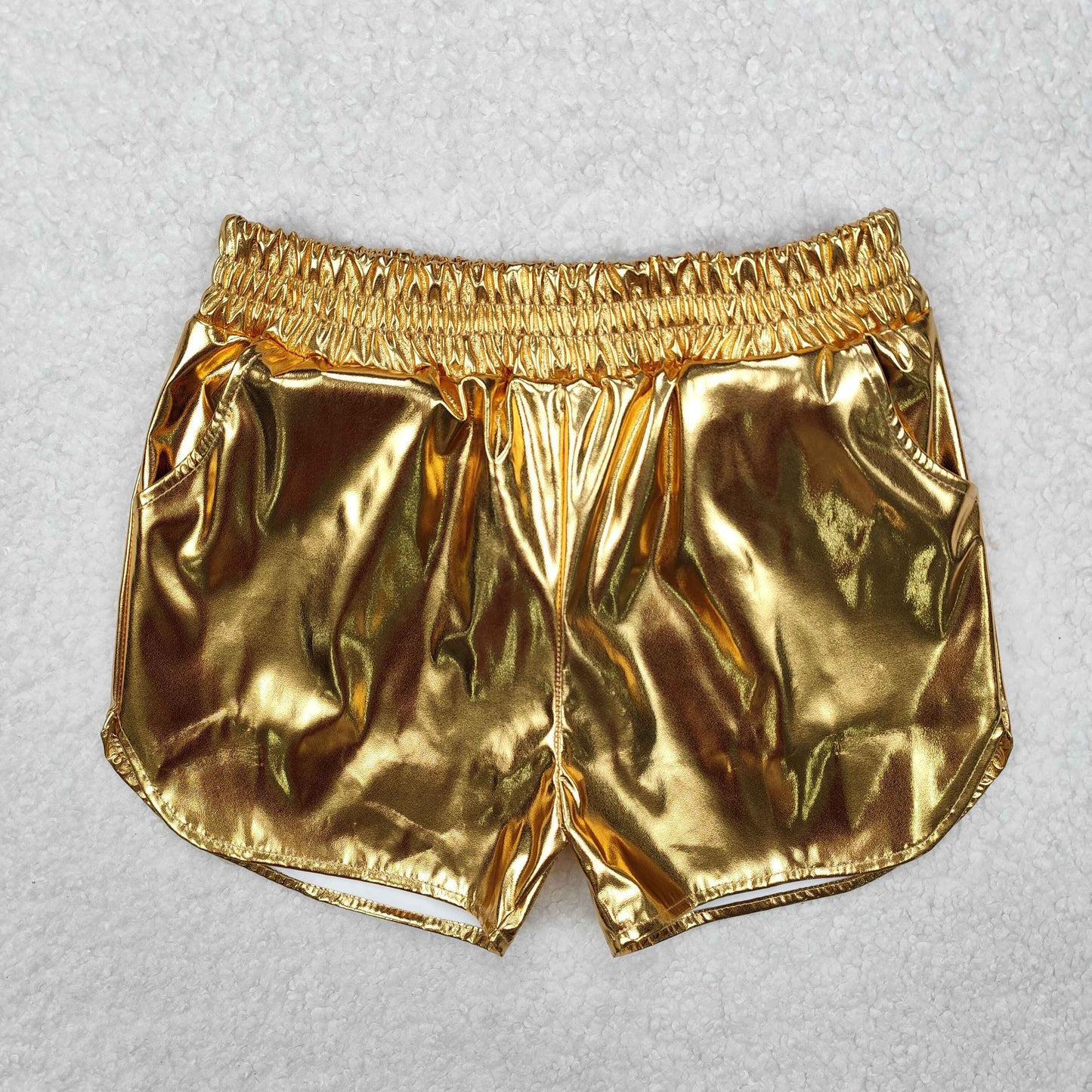 RTS NO MOQ baby girl clothes summer leather shine shorts