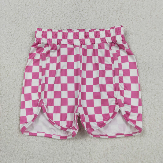 RTS NO MOQ SS0431 Baby Girls Daily Wear White Pink Checkered Shorts Bottoms
