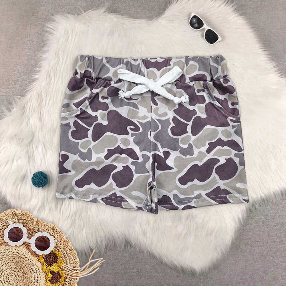 RTS NO MOQ baby boys clothes camouflage Short Sleeve Suit  & Top and shorts