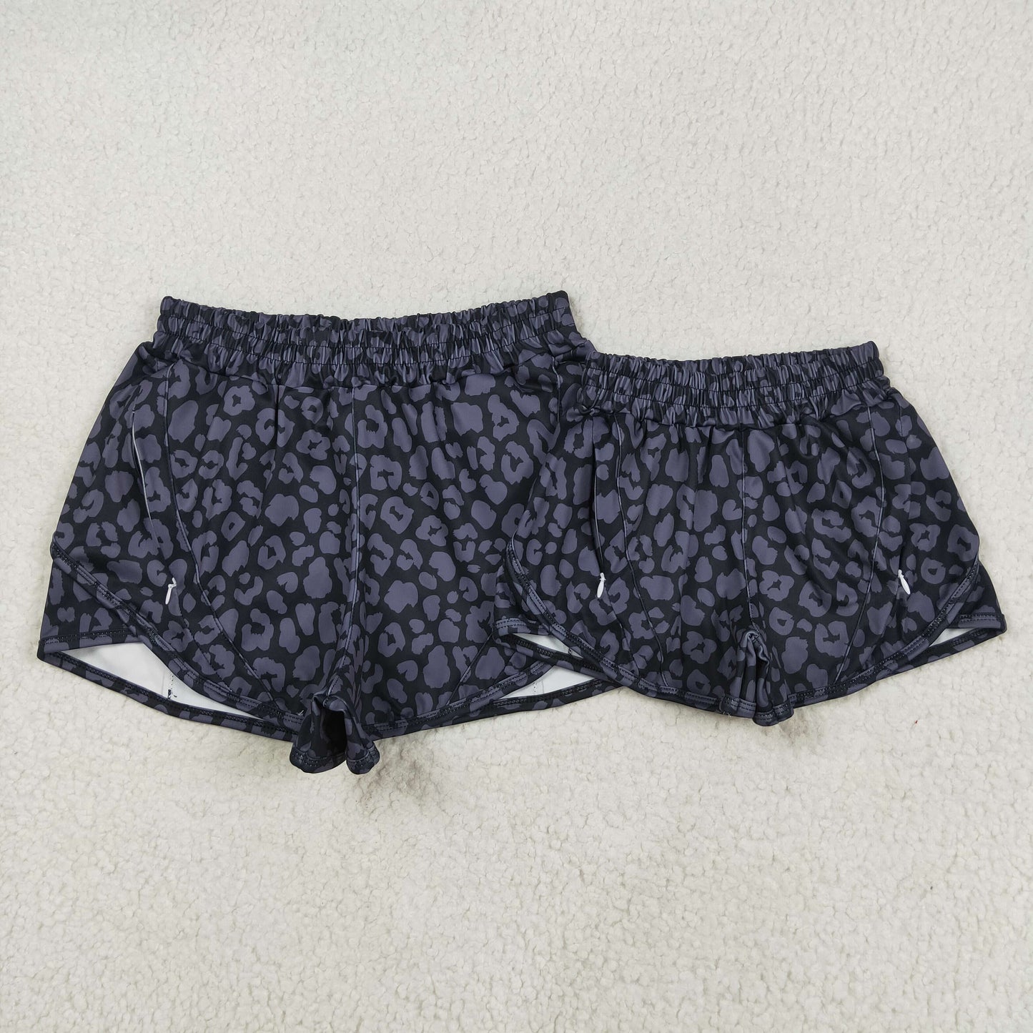 RTS NO MOQ Adult Girls yoga Camouflage adult shorts and kids shorts