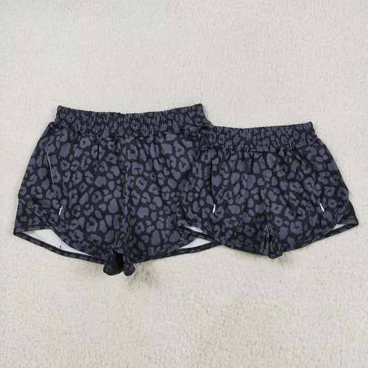 RTS NO MOQ Adult Girls yoga Camouflage adult shorts and kids shorts