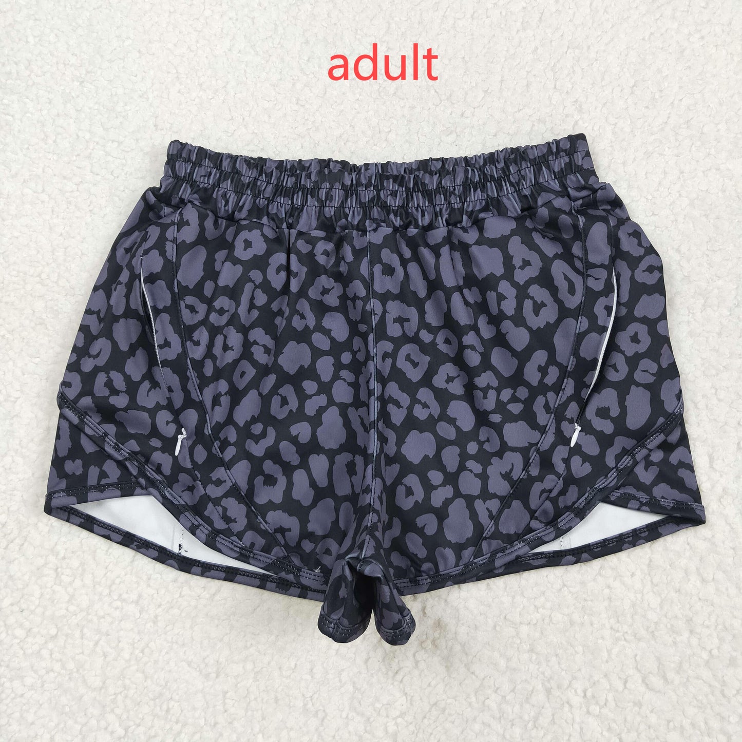 RTS NO MOQ Adult Girls yoga Camouflage adult shorts and kids shorts