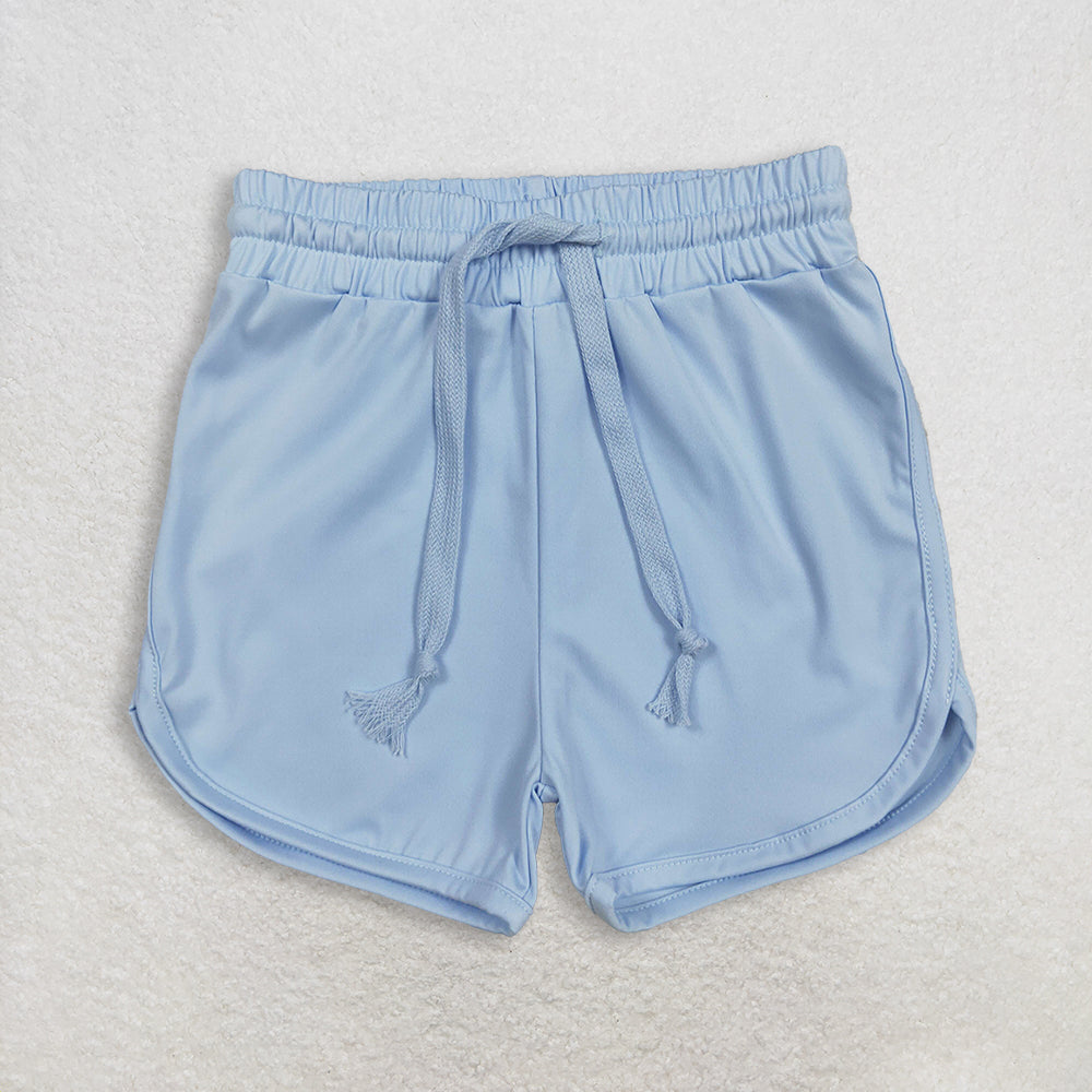 RTS NO MOQ Sibling yoga fabric cotton Baby Girls Solid Elastic Waist Yoga Shorts Summer Bottoms