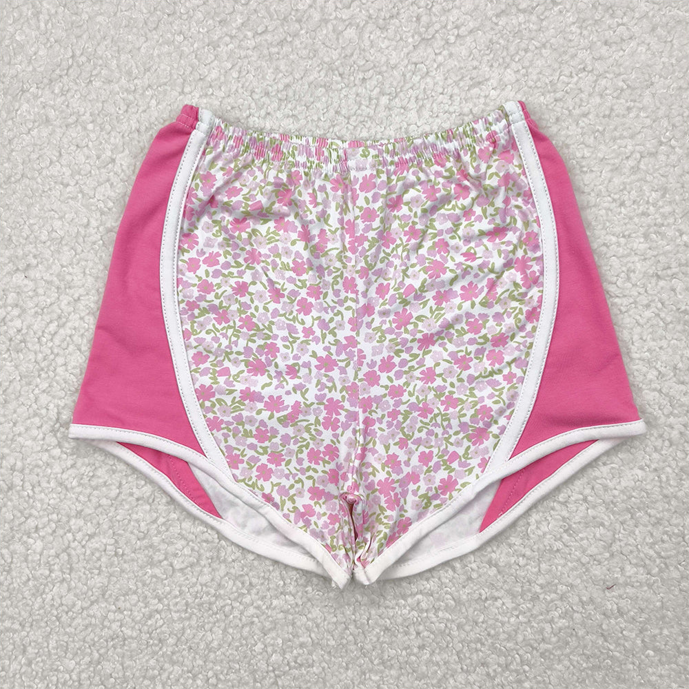 RTS NO MOQ Sibling Baby Girls Floral Shorts Bottoms Cute Toddler Girl Summer Clothing Floral Print Elastic Waist Pants for Infants