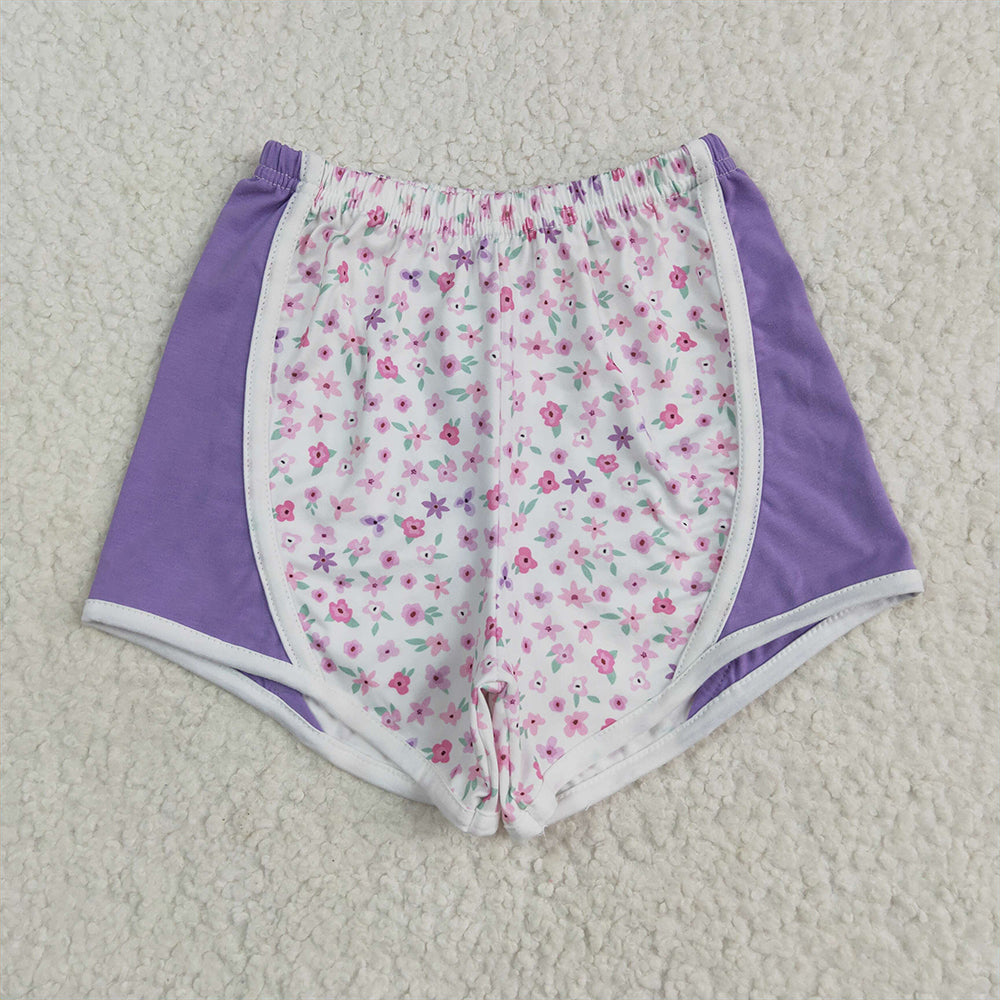 RTS NO MOQ Sibling Baby Girls Floral Shorts Bottoms Cute Toddler Girl Summer Clothing Floral Print Elastic Waist Pants for Infants