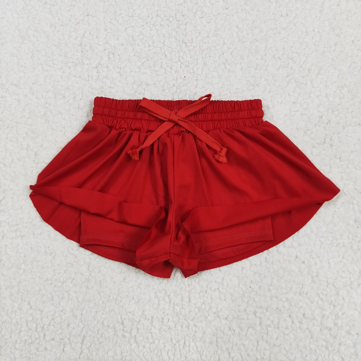 RTS NO MOQ SS0544 Pure red yoga shorts