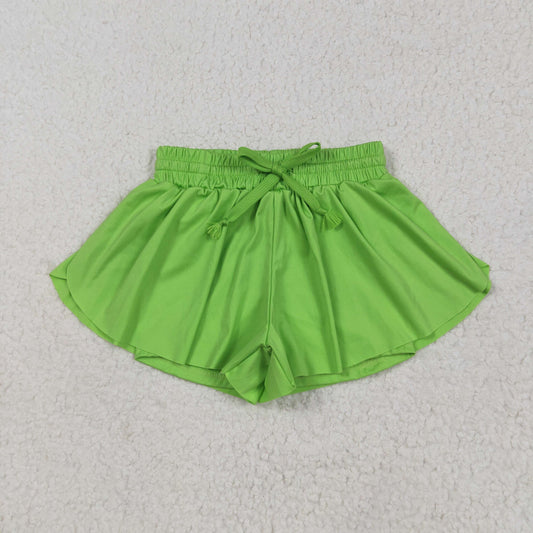 RTS NO MOQ SS0548 Plain green yoga shorts