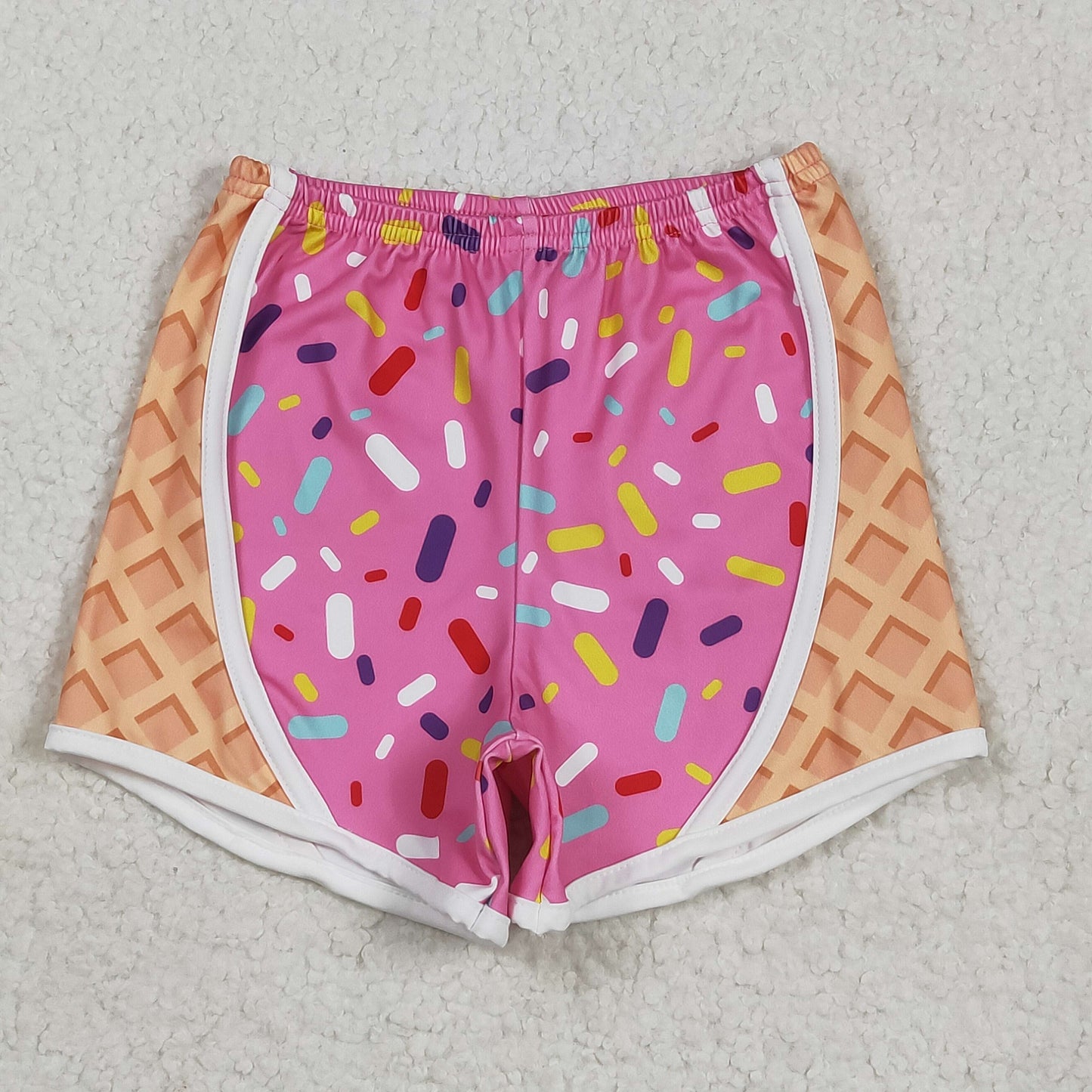 Sibling RTS NO MOQ Adult baby Girls yoga team ice cream adult shorts and kids shorts