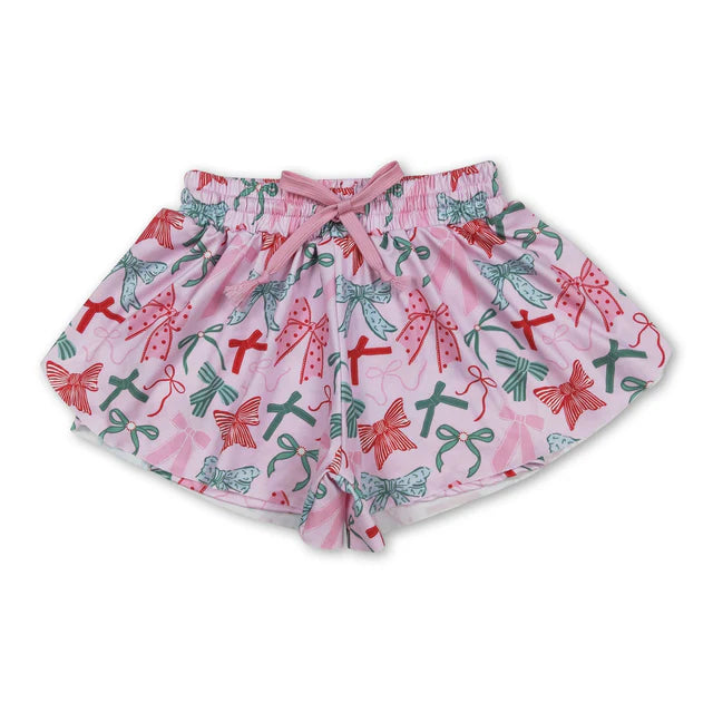 RTS NO MOQ Sibling milk silk Baby Girls Elastic Waist Summer Shorts