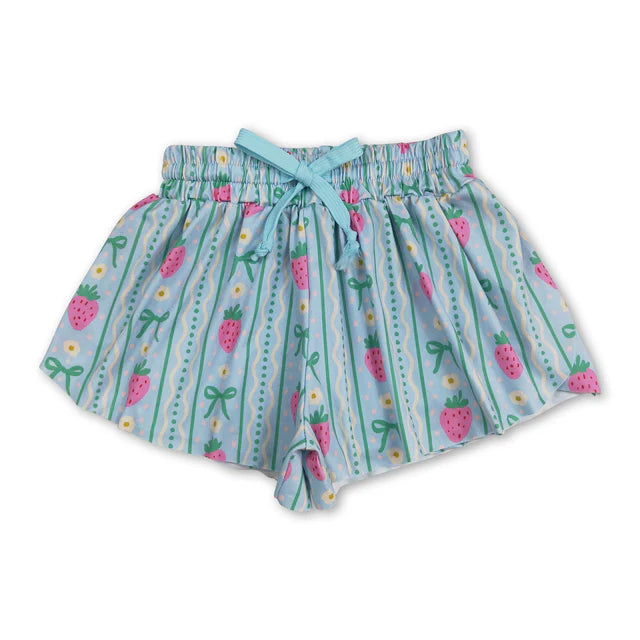 RTS NO MOQ Sibling milk silk Baby Girls Elastic Waist Summer Shorts