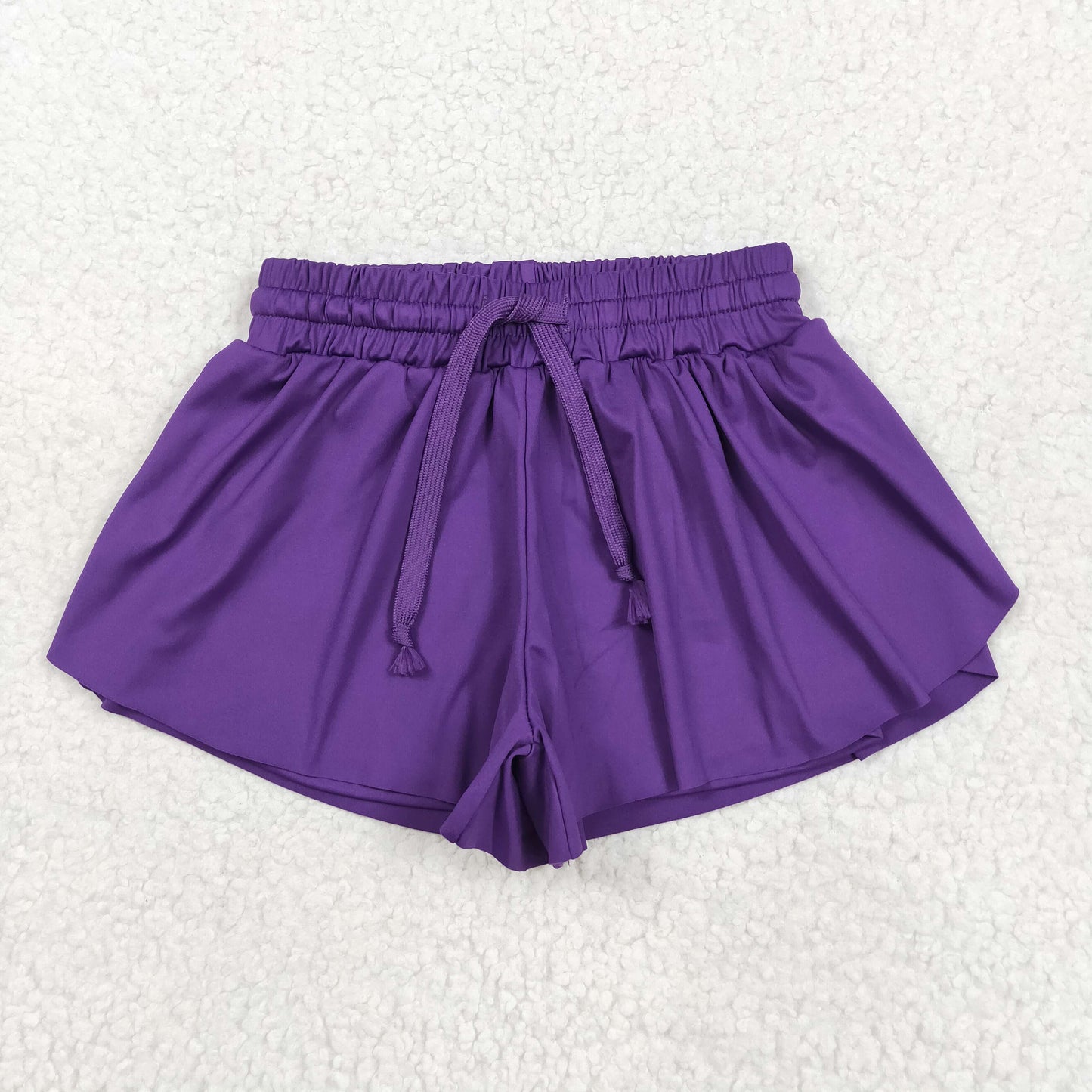RTS NO MOQ SS0602 Pure purple yoga shorts