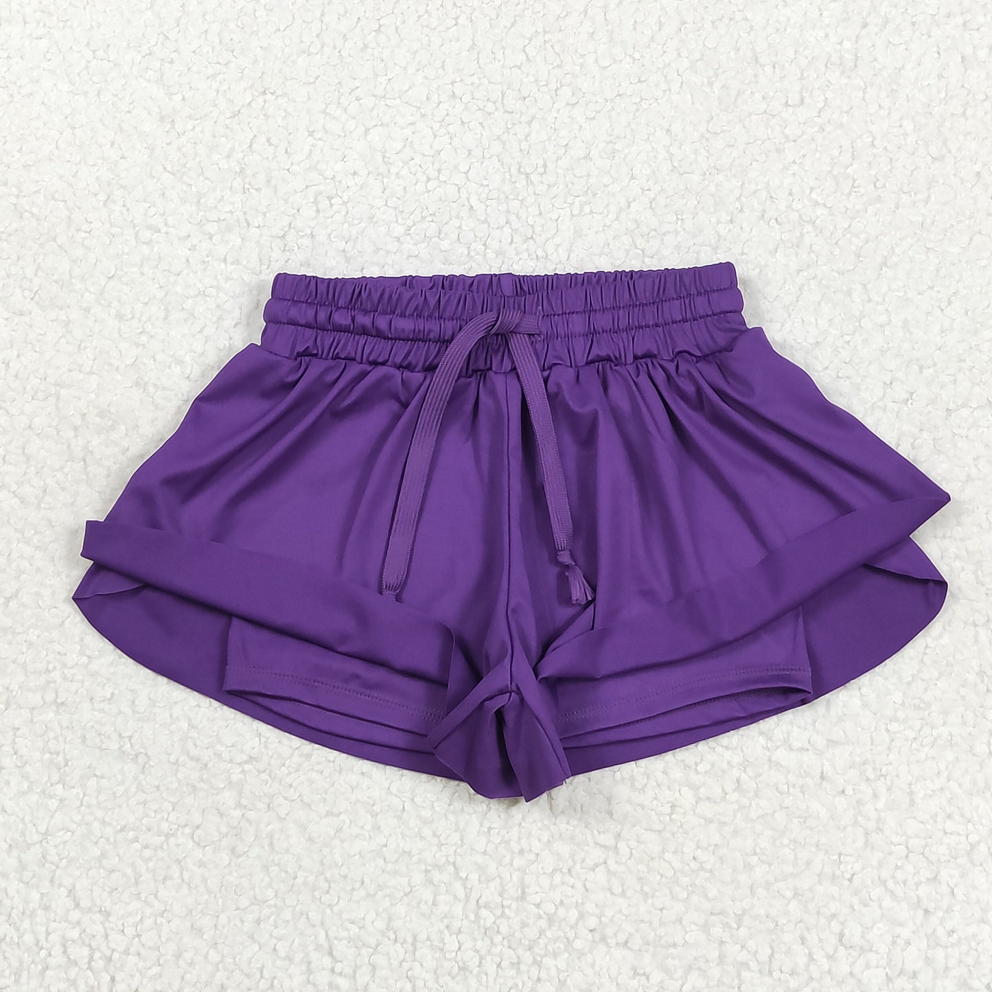RTS NO MOQ SS0602 Pure purple yoga shorts