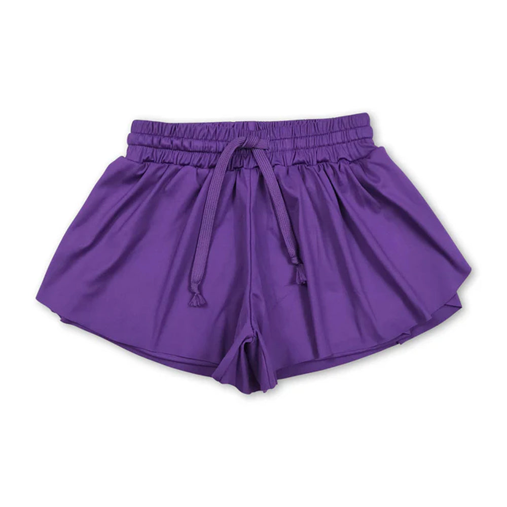 RTS NO MOQ Sibling yoga fabric cotton Baby Girls Solid Color Yoga Sports Shorts Bottoms