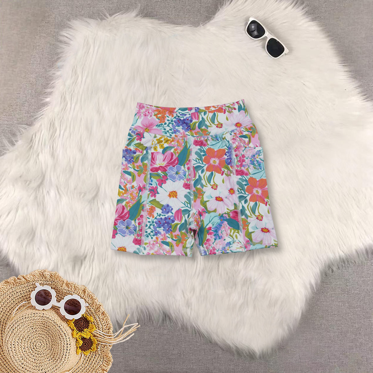 RTS Sibling baby girls clothes yoga summer floral long sleeve top and shorts