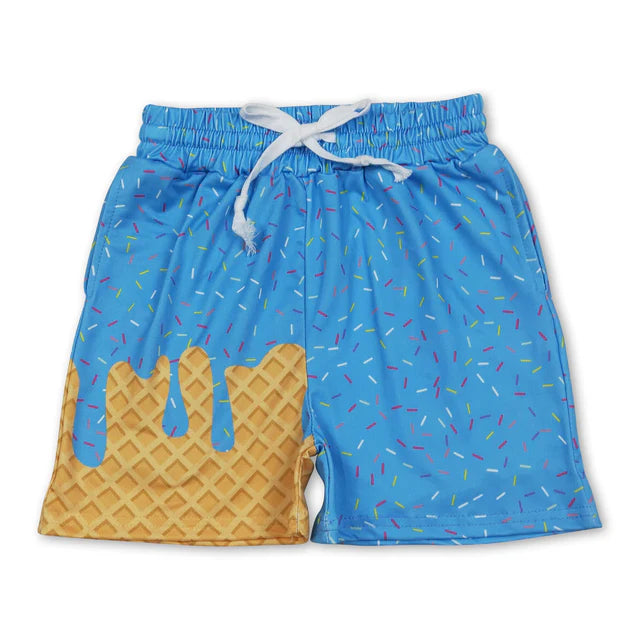 RTS NO MOQ Sibling milk silk Baby Boys Drip Sprinkles Daily Casual Summer Shorts