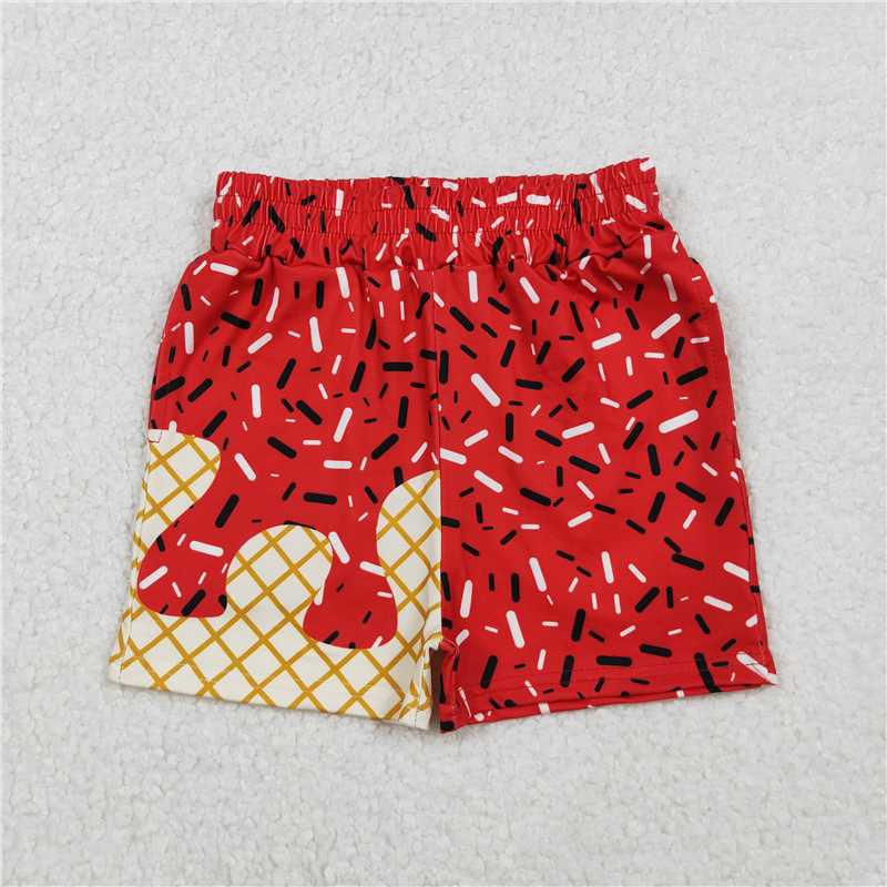 NEW RTS NO MOQ Sibling milk silk Baby Boys Sprinkles Drip Team Print Elastic Waist Casual Shorts Bottom
