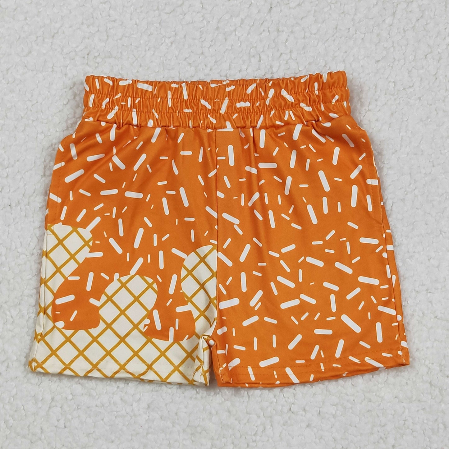 NEW RTS NO MOQ Sibling milk silk Baby Boys Sprinkles Drip Team Print Elastic Waist Casual Shorts Bottom