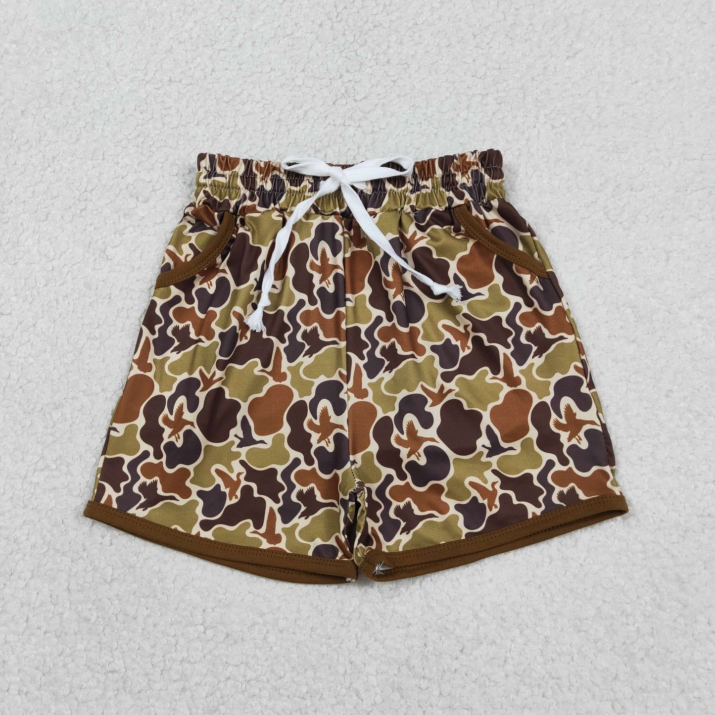 RTS NO MOQ Sibling Baby Boys Camouflage Hunting Shorts with Pockets Bottom Casual Loose Fit Infant Clothing for Boys