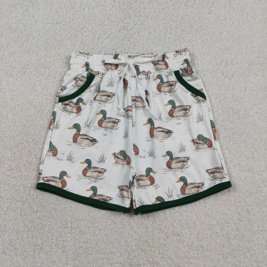 RTS NO MOQ SS0677 Baby Boys Hunting Pockets Shorts Bottom Ducks Print Comfortable Cotton Clothing for Babies
