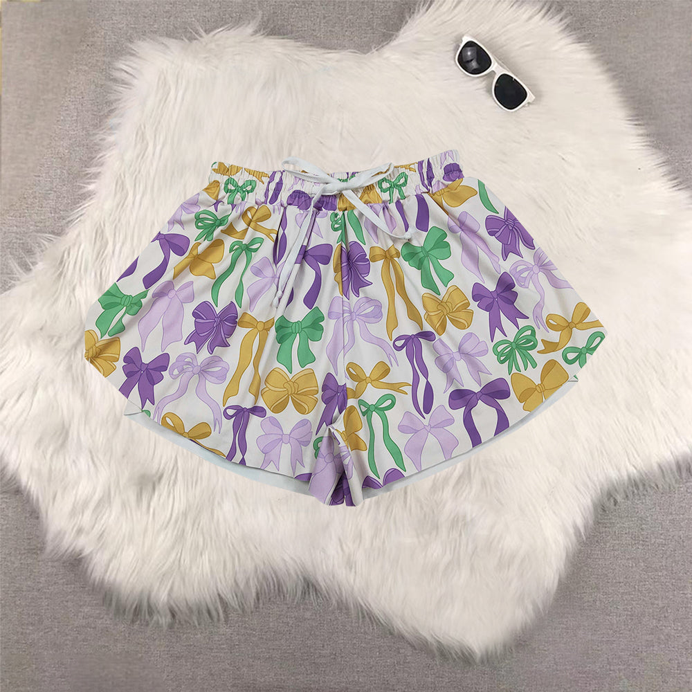 RTS NO MOQ Sibling adult clothes mardi gras yoga summer shorts