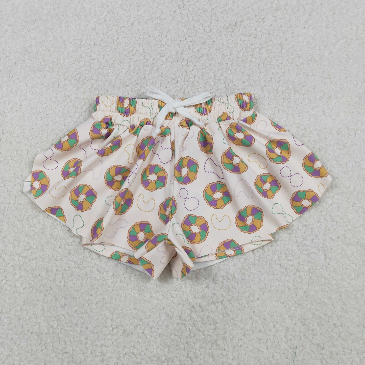 RTS NO MOQ Sibling baby girl clothes and Adult clothes mardi gras yoga kids shorts and adult shorts