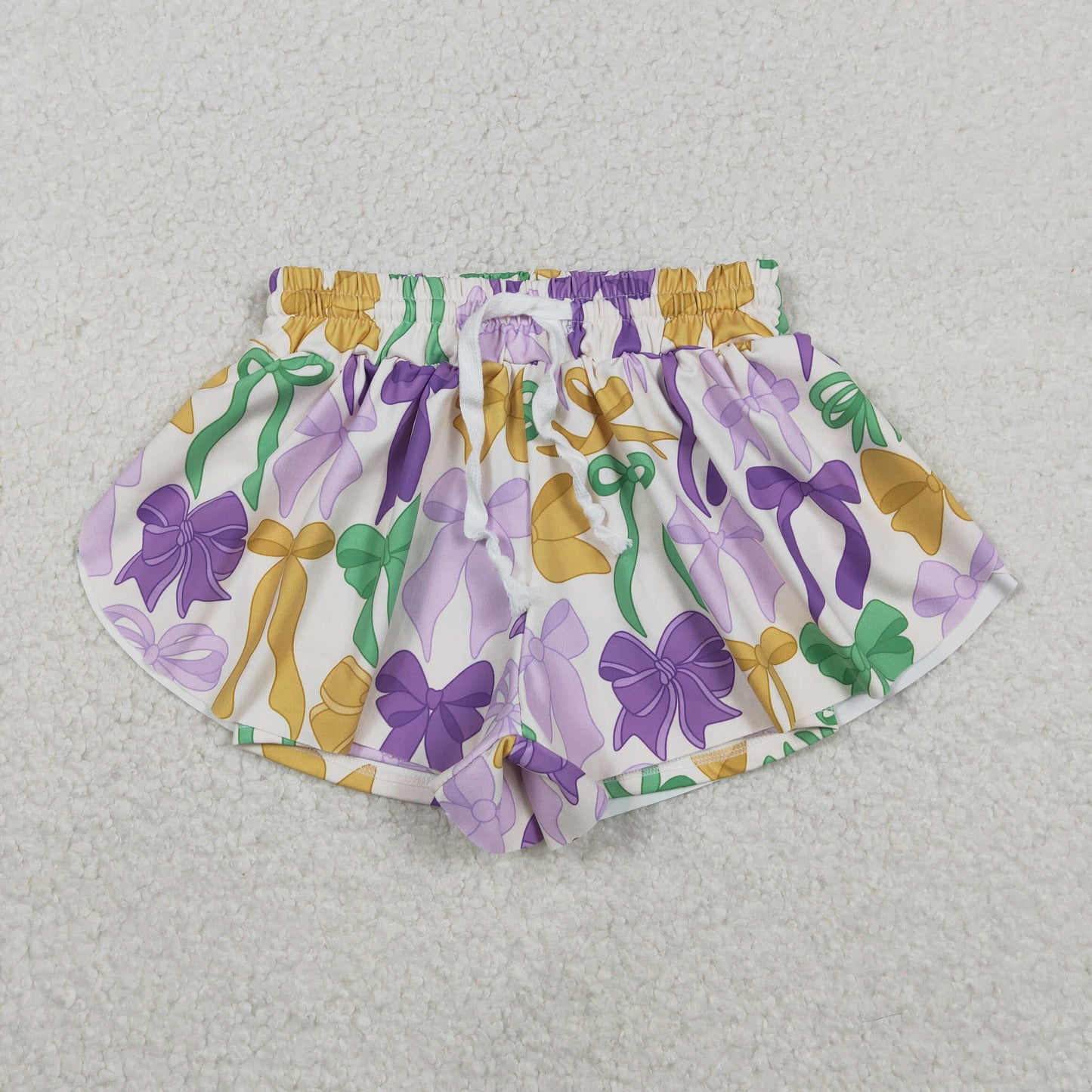 RTS NO MOQ Sibling baby girl clothes and Adult clothes mardi gras yoga kids shorts and adult shorts