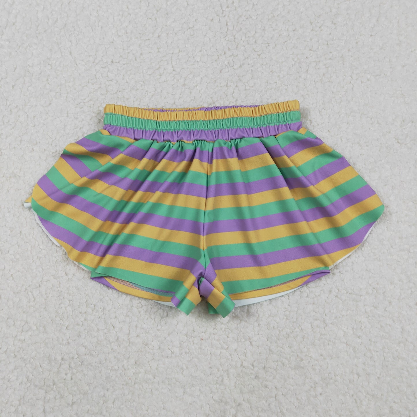 RTS NO MOQ Sibling baby girl clothes and Adult clothes mardi gras yoga kids shorts and adult shorts