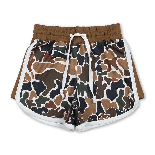 RTS NO MOQ Sibling Sibling Baby Girls Southern Camo Shorts Bottoms