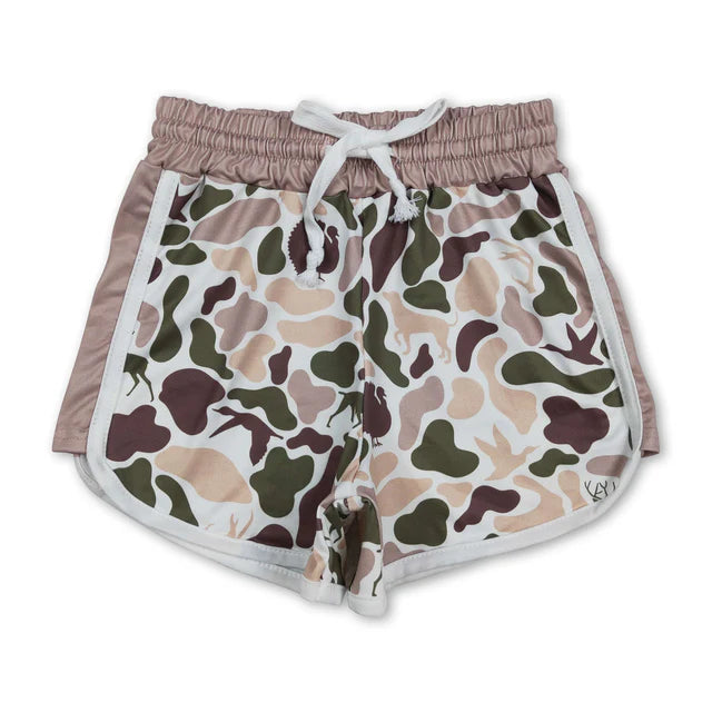 RTS NO MOQ Sibling Sibling Baby Girls Southern Camo Shorts Bottoms