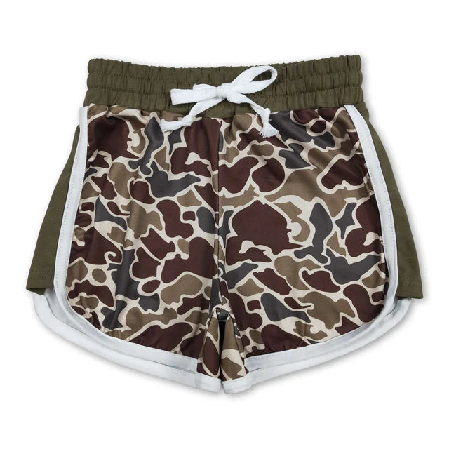 RTS NO MOQ Sibling Sibling Baby Girls Southern Camo Shorts Bottoms