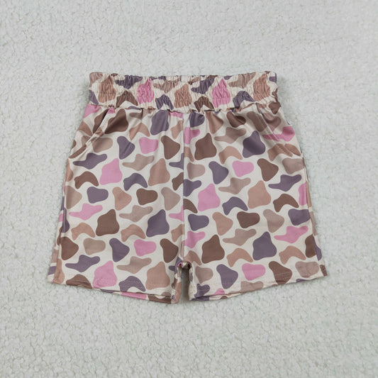 RTS NO MOQ（In Stock) Pink-Brown Camouflage Shorts
